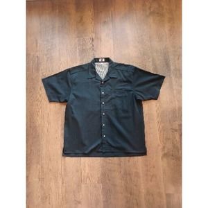 1250 North Shirt Adult XL Black Button Up Mesh Lining Short Sleeve Shirt